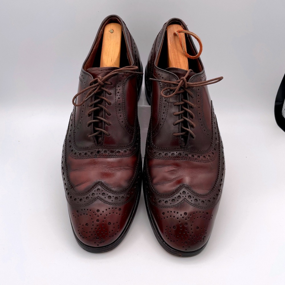 Allen Edmonds Leather Male Men Size 10.5 McAllister Wingtip Brogue Oxford Shoes